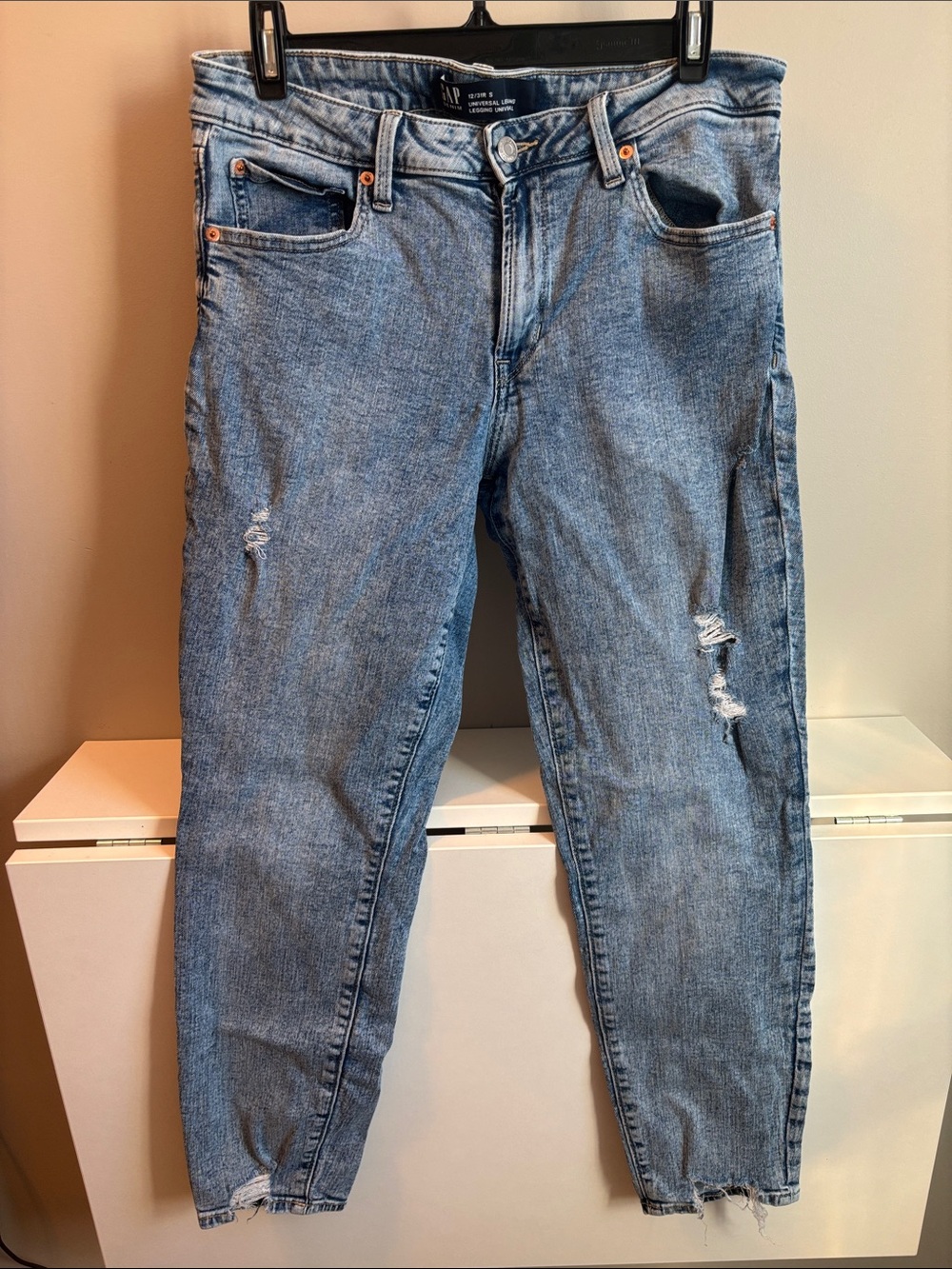 GAP Women’s Boyfriend Jeans — Light Blue Distressed Wash